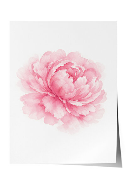 Zestia Poster Pink Peony Dream Acuarelă Compoziție florală Decor pentru dormitor