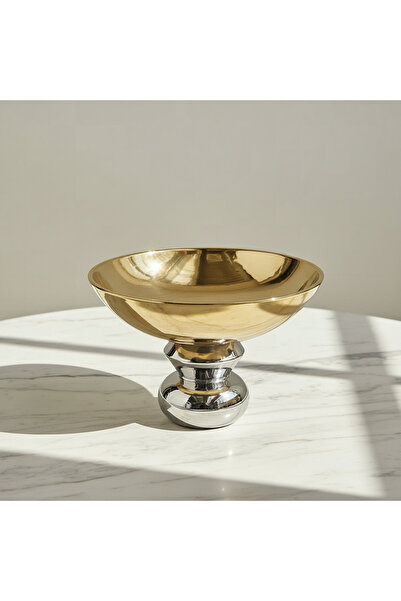 Generic Aurum Titany Vianna Decorative Footed Bowl - 26.5x26.5x17 cm