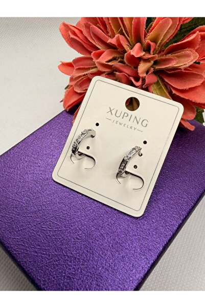 XUPING JEWELRY Zircon Stone Mini Hoop Model Silver Color Steel Earrings