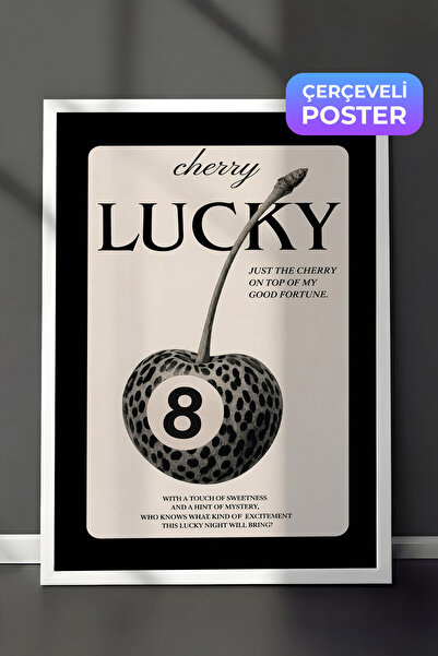 Zestia Bela uokvirena zidna slika Lucky Cherry Leopard dezen Retro dekor za d...