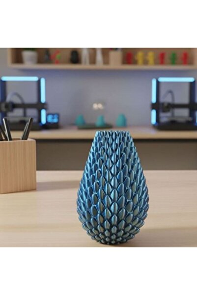 3DBoyuthane Sapphire Texture Decorative Vase