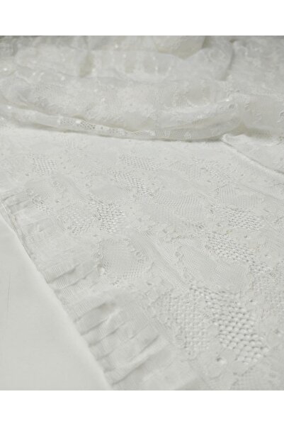 Kumaş Parça Dantelă în culoare albă (Lățime 150 cm x Lungime 225 cm)