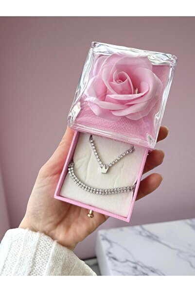 Lilyum Aksesuar Sevgililer Günü-Anneler/Doğum Günü Hediyesi Pembe Gül Kutusun...