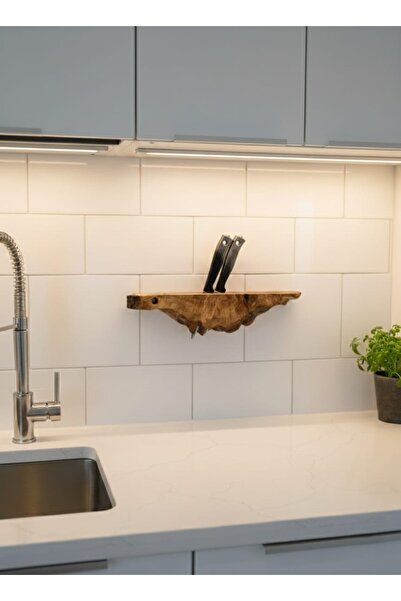 Rusticwood El yapımı, Doğal ahşap, Ceviz ağacı, Rustic bıçak standı-Mutfak or...