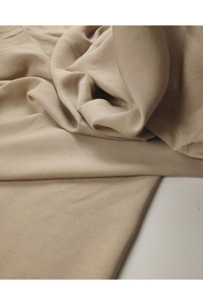Kumaş Parça Viscose Linen in Dark Beige Color (Width 150 cm X Length 220 cm)