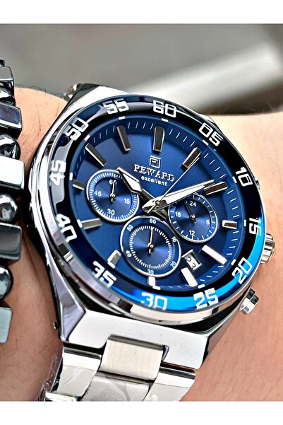 Reward Gümüş Renk Fonksiyonlar Aktif Orjinal Çelik Kordon Erkek Kol Saati + B...