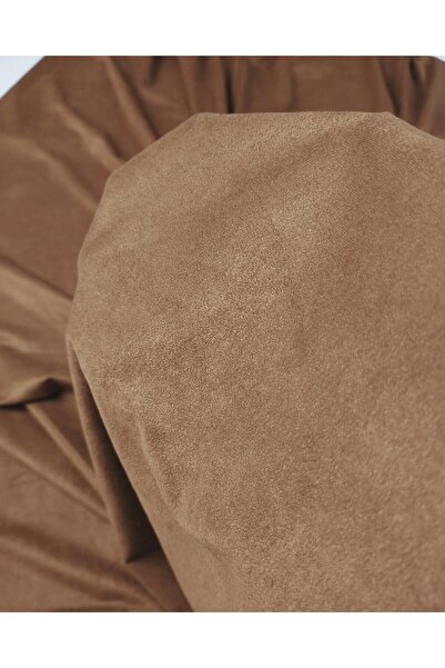 Kumaş Parça Coffee-Colored Suede Look Jersey (Width 145 cm X Length 315 cm)