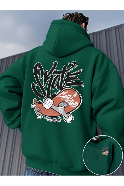 ALEYZA MODA Unisex Oversized Sweet Printed Hooded Sweatshirt