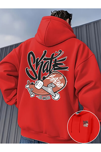 ALEYZA MODA Unisex Oversized Sweet Printed Hooded Sweatshirt