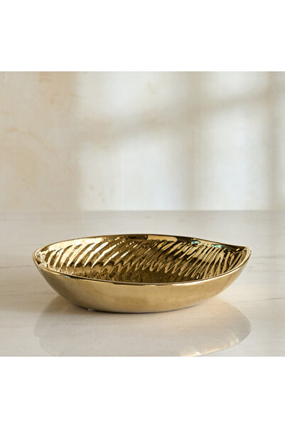 Home Box Aurum Titany Vianna Decorative Leaf Platter - 28x29.5x5 cm