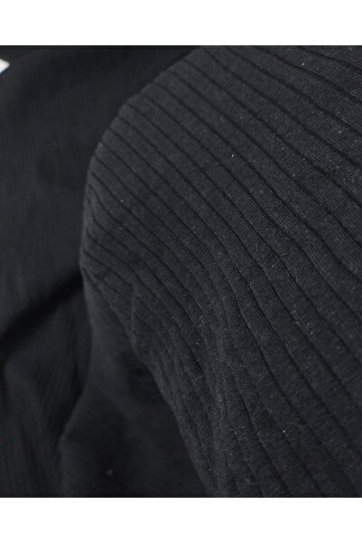 Kumaş Parça Ribbed Knit Knitted Pieces in Black Color (Width 100 cm X Length ...