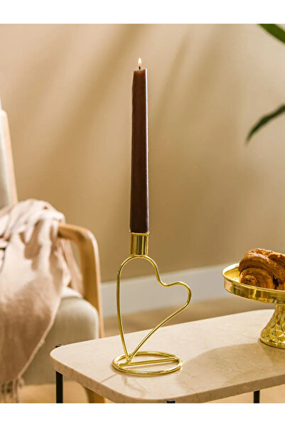 LC Waikiki LCW HOME Sevgililer Günü Sarı Kalp Figürlü Mumluk 19 Cm