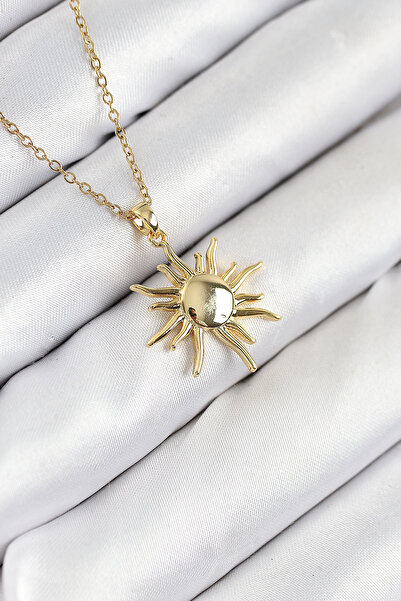 blackpure 316L Steel Sun Model Gold Color Women's Necklace