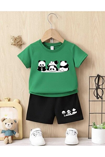 Nice Clothes Children's Tracksuit Set Hooded Unisex 3 Panda Print