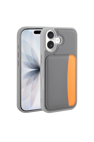 TechTrove غطاء بتصميم جلدي ملون عالي الجودة مع حامل بطاقة متوافق مع آيفون 16