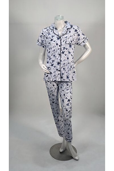 bbs fashion Women's short-sleeved button-up pajamas, comfortable cotton