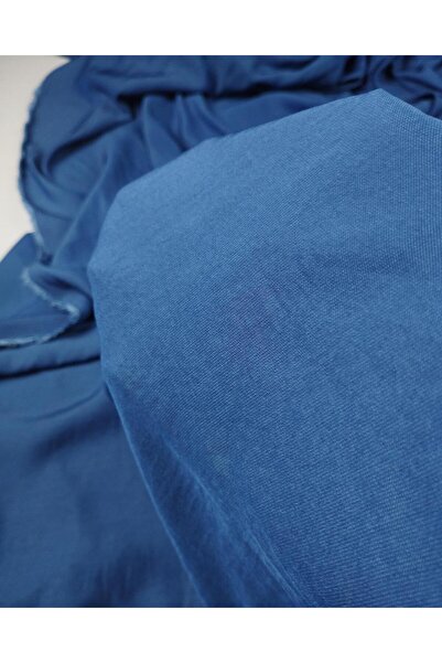 Kumaş Parça Stone Washed Blue Matte Satin Fabric (Width 140 cm X Length 190 cm)