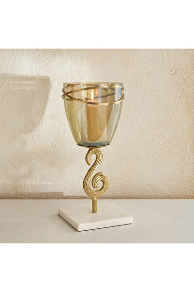 Home Box Sands & Palms Sahra Marble and Metal Decorative Votive Holder - 11x1...