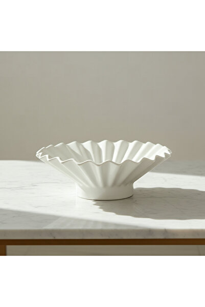 Generic Monochrome Alora-Tilden Bouqet Design Ceramic Decorative Bowl - 24.5x...