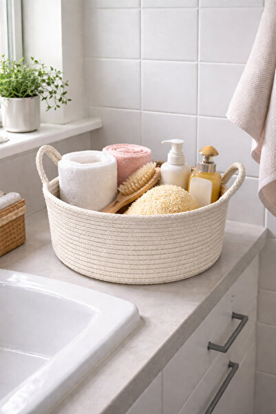 ÖRGÜM Organizator decorativ pentru coș Organizator pentru baie Organizator mu...