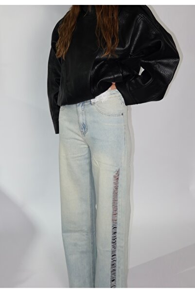 NicoleShop Side Ripped Jeans