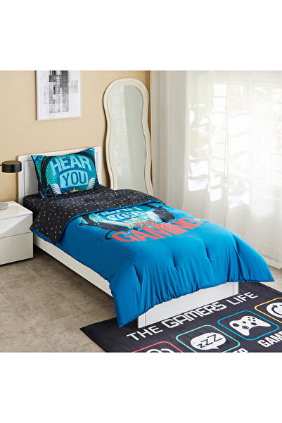 Home Box طقم لحاف فردي من الألياف الدقيقة من سليبَر كونسول، قطعتين، للألعاب -...