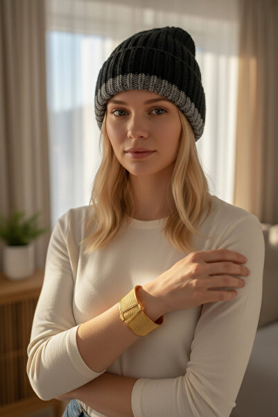 DEROSA JEWELRY&TEXTILES ALTIN KAPLAMA KELEPÇE BİLEZİK