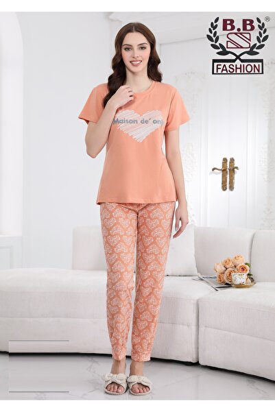 bbs fashion Women's two-piece pajama set (T-shirt and pants)