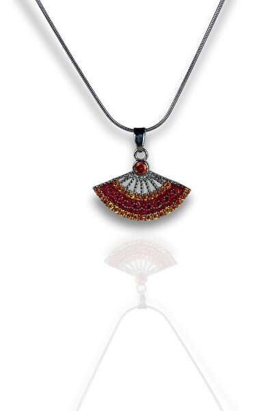Brethils Zircon Stone Fan Necklace Does Not Tarnish 45 cm Shipped in a Gift Box