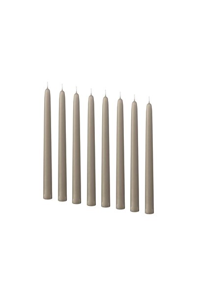 IKEA COZY ROOM - KLOKHET şamdan mumu, gri-bej, 5.5 saat