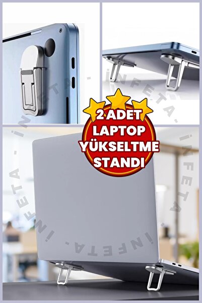 İnfeta Suport pentru laptop cu 2 niveluri de înălțare și reglare, 2 suporturi...