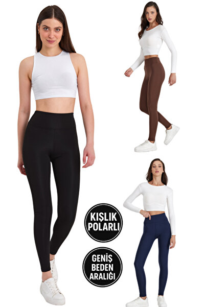 BANEGA Colanți pentru femei talie înaltă cu căptușeală din fleece efect model...