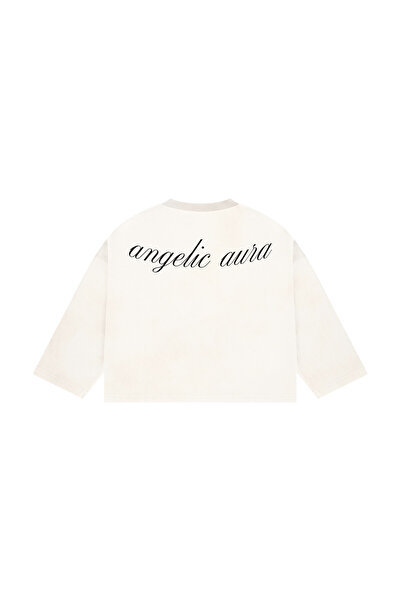 lethestudios Angelic Aura Baskılı Uzun Kollu Basic T-Shirt