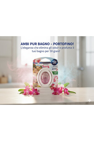 Ambi Pur Bagno 2 in 1 Bathroom Air Freshener, Lenor Portofino Perfume, 50 Day...