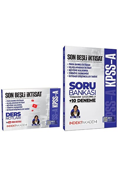 İndeks Akademi 2026 KPSS A Grubu Son Beşli İktisat Video Ders Notları + Soru ...