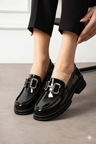 HVZ Exclusive Black Patent Leather Shoes Loafer Moccasin Casual Ergonomic Com...