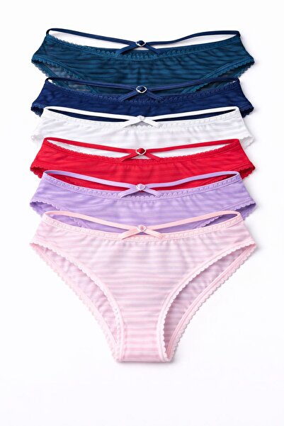 MAVİ QUMSAL (YENİ ÜRÜN)Transparan cok rahat ve esnek halkalı Bikini (6 lı)