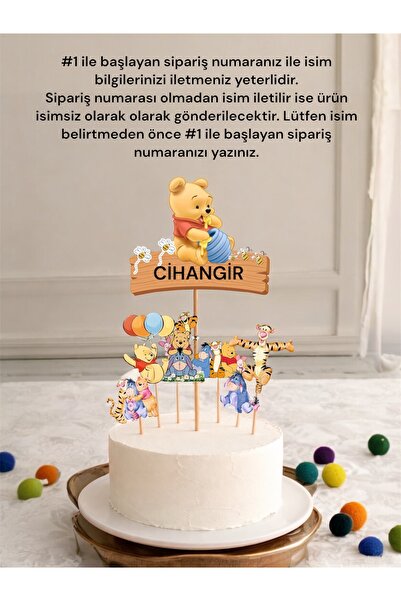 Sinem Gift Winnie The Pooh Doğum Günü Konsepti -Winnie The Pooh Pasta Süsü - ...