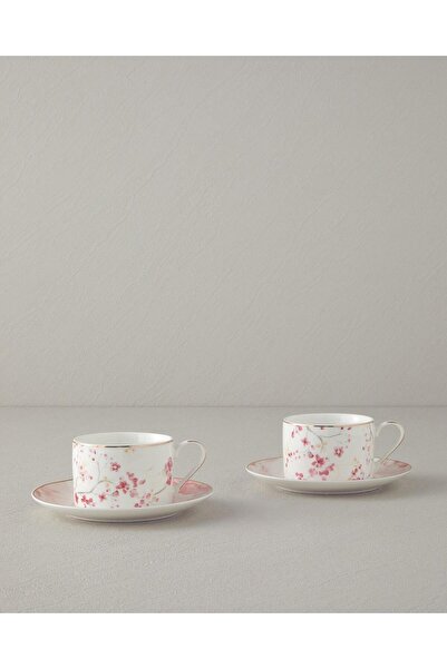 English Home Sakura Style New Bone China 4 Parça 2 Kişilik Çay Fincanı Takımı...