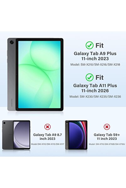 TEKNETSTORE Samsung Galaxy Tab A11 Plus 2025 Kılıf Uyumlu Standlı Kalem Bölmeli Akıllı Trifolding Kapak SM-X230