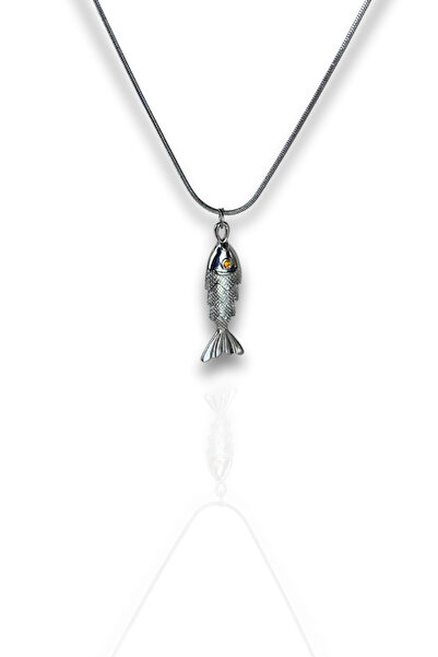 Brethils Oynar Kuynuklu Steel Fish Necklace, Does Not Tarnish, Shipped in Gif...