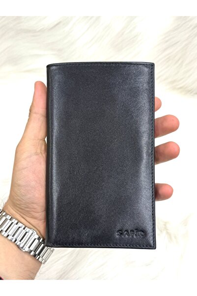 SAFİR DERİ Hakiki Deri Erkek Cüzdan Büyük Boy | Çeklik Tipi Uzun Dikey | Ferm...