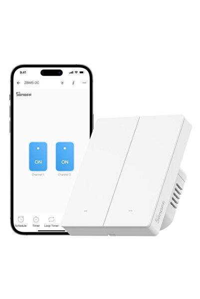 Sonoff Smart Switch ZBM5-2C-80W, Zigbee, 2 Channels, 10A