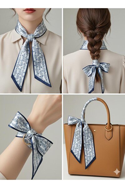 alinastore Ethnic Patterned Thin Scarf, Bandana, Ribbon (6X90Cm)