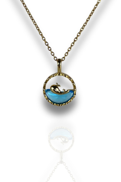 Brethils Ocean Traveler Whale Necklace Steel Non-Tarnishable Gift Boxed 45cm