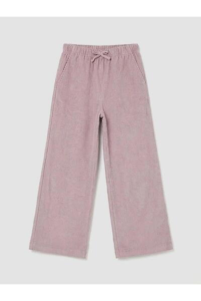 LC Waikiki Pantaloni roz din catifea pentru fete cu talie elastică (S6)