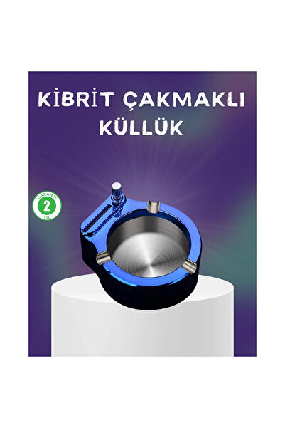 byhodi Scrumieră decorativă cu brichetă, ușor de curățat, din metal