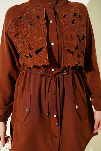 Burcia Bel Tunnel Guipure Piece Double Set