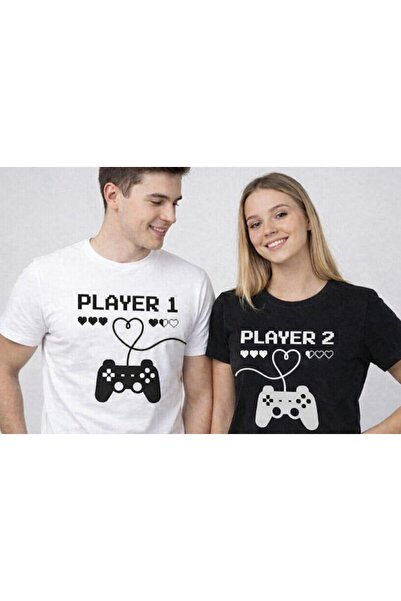 LELVANİ TRICOU CU IMPRIMARE JOCURI VIDEO, COMBINARE DUBLĂ NEGRU/ALB