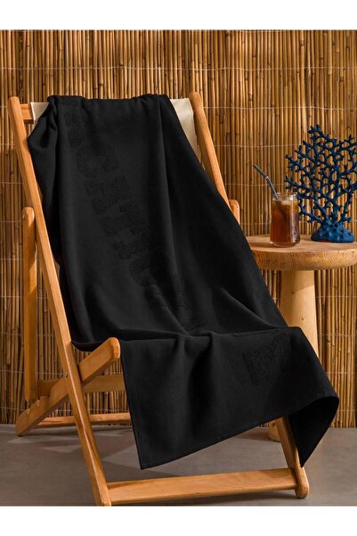LC Waikiki Black Cotton Men's Beach Towel 70X150 cm (S6)